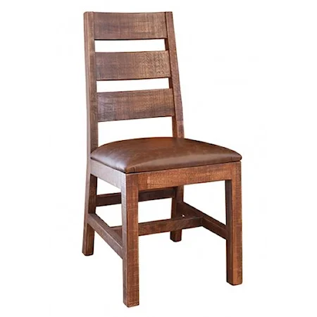 Casual Rustic Ladder Back Chair